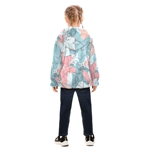 OTVEE Abstract Colored Tulips Flower Kids Hoodie Jacket Fall Spring Full Zip Warm Outwear Coat4