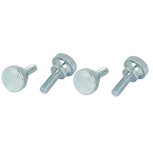 sourcing map M8x25mm Paso de acero al carbono tornillo de mano plana cabeza moleteada pulgar Pernos 