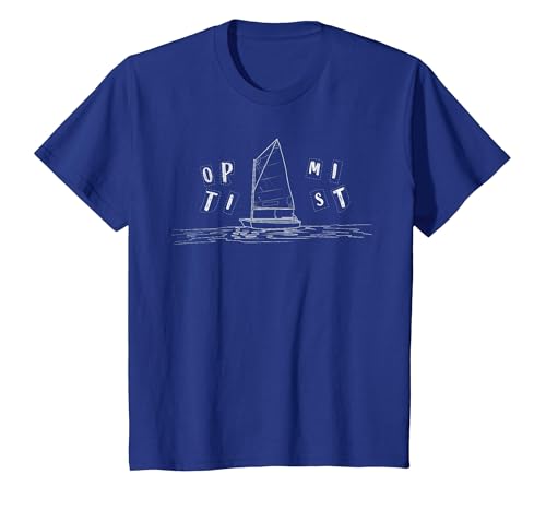 Optimist Segelboot Dinghy Opti Segeln Grafik T-Shirt, Kinder, Königsblau, 128