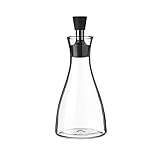 Su capacidad es: 500 ml. Aceitera antigoteo grande de cristal y acero inoxidable transparente de 500 ml - LOLAhome