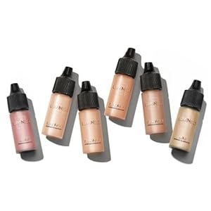 Luminess Silk 4-in-1 Airbrush Foundation Makeup Starter Kit – Warm Coverage, 6-piece – Includes 2x Silk Airbrush Foundation, Blush, Glow Highlighter, Moisturizer Primer & Airbrush Cleaning Solution