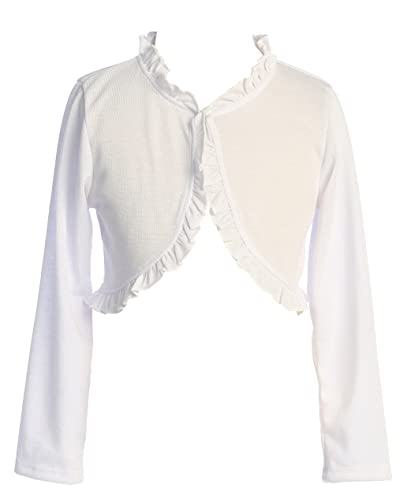 Image of BluNight Collection Little Girls Long Sleeve One Button Velvet Bolero Sweater Jacket Dress Cover Up