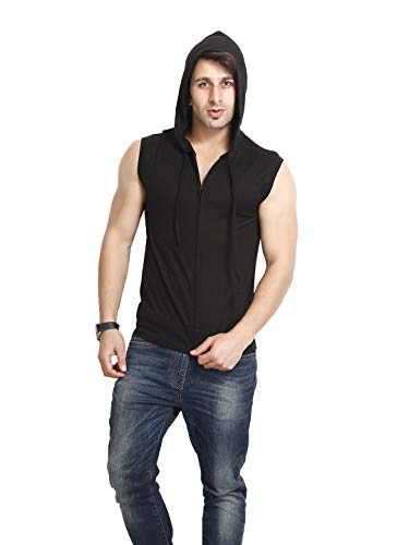 Image of GRITSTONES Men's Hooded Cotton Zipper Jacket T-Shirt