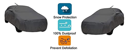 Image of Auto Hub Car Cover Compatible with Hyundai Elite i20, Dustproof, Heat Resistant, Triple Stitched, Elite i20 Car Cover- Grey Look