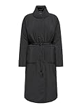 ONLY Plain Long Coat Onllara-Capa Larga Lisa Otw, Negro, M Mujeres