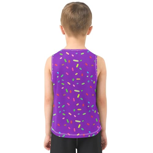 J JOYSAY Candy Sprinkle Confetti Violet Boys Tank Top Sleeveless Muscle Shirts Quick Dry Kids T-Shirts 3-15T3