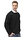 THE GYM PEOPLE Men's Fleece Crewneck Sweatshirt Thick Loose fit Soft Basic Pullover Sweatshirt(Black, Large)