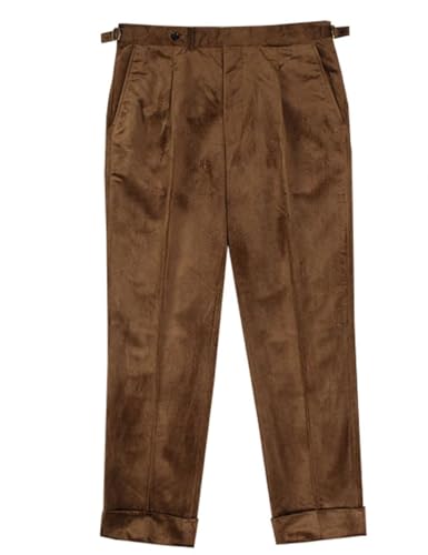 ONAXTDA Mens Corduroy Dress Pants Casual Slim Fit Straight Leg Fall Spring Long Trousers for Party Wedding Prom2