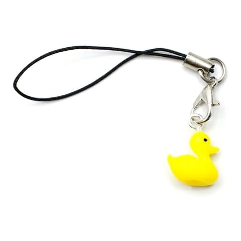 Miniblings Duckling Mobile Cell Phone Charm Pendant Rubber Animal Duck Bird Yellow Cover