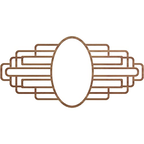 Ekena Millwork 28" W x 14" H x 7 3/4" IW x 13 1/4" IH x 3/8" T Elizabeth Wood Fretwork Pierced Ceiling Medallion, Walnut