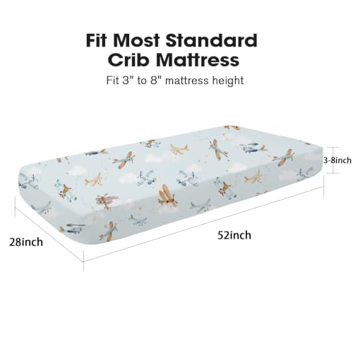 Image of Little Grape Land Crib Sheets for Boys and Girls, 2pk Baby Crib Fitted Sheet for Standard Size Crib and Toddler Mattress, Super Soft Baby Sheet