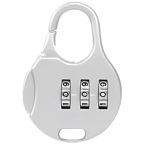 Cadeado com Senha 3 Dígitos – Proteção Armários Malas Maletas – Antifurto Compacto Seguro Durável (Cinza)