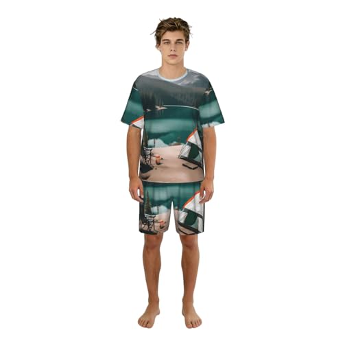 Pyjama homme Serenity Lake, ensemble de nuit élégant et confortable pour la maison