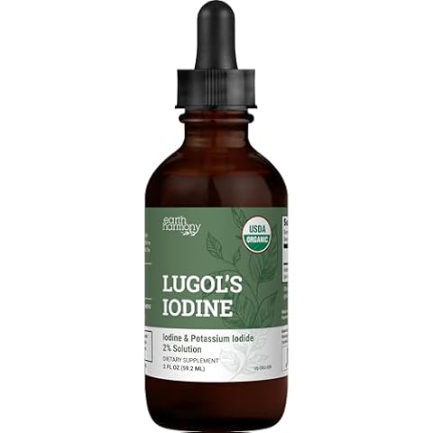 Organic Lugol's Iodine 2% Solution - Liquid Supplement Drops for Thyroid Support Cover