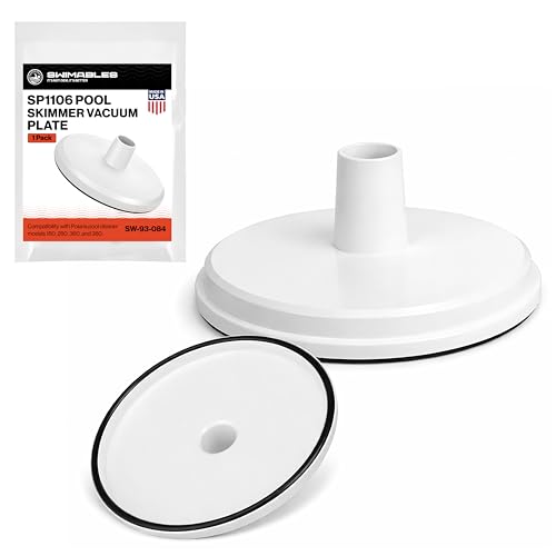 Swimables SP1106 Pool Skimmer Vacuum Plate Compatible with Hayward SP1082 SP1084 SP1085 SP1075-7-29/32 Skim Vac Plate with 1-1/2 Hose Adapter for In-Ground Pools Skimmer Replacement Parts