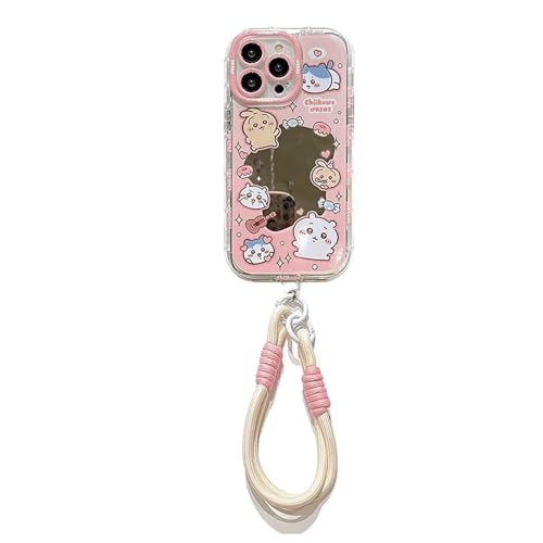 LYLIDIA ハチワレ うさぎ モモンガ iPhone ケース iPhone7/iPhone SE第3世代/第2世代/8 用 シリコン ミラーハードシェル 保護ケース レンズ保護 落下防止 耐衝撃 ?用 携帯ストラップ iPhoneSE3 用 ハチワレ