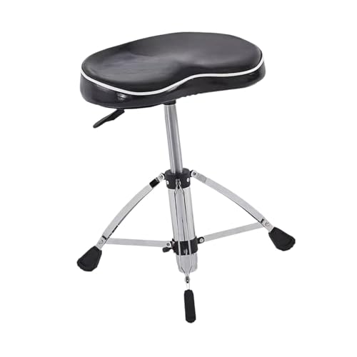 ドラムスローン、滑り止め脚付き頑丈ドラムシート、オートバイスタイルのパッド入り快適回転ドラムチェアドラムスツール