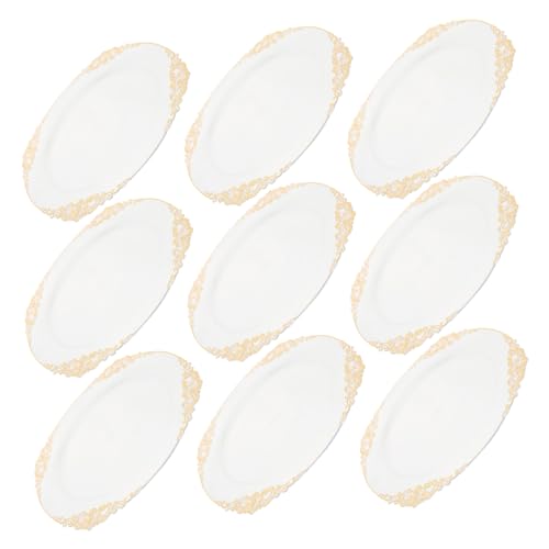 SOESFOUFU 10個使い捨て金縁透明プラスチックプレート 金?浮雕龍紋デザイン