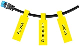 NIIMBOT Cable Lable Maker Tape 0.49" x 4.29" (12.5×109mm) Printer Sticker Paper with Self-Adhesive for D11/D110/D101 Label Maker,1 Roll of 65 (Yellow)