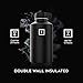 IRON °FLASK Camping & Hiking Hydration Flask with Straw, Wide Mouth Insulated Stainless Steel Sports Water Bottle - 64 oz Midnight Black