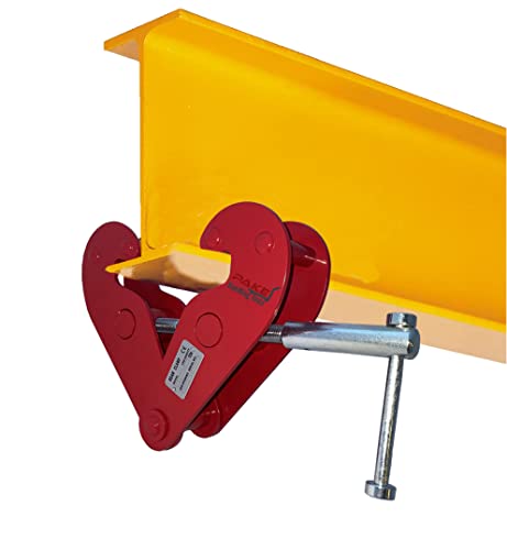Pake Handling Tools Vertical Beam Clamp, 2200 Lb - Heavy Duty Stable Lifting Clamp, Industrial I-Beam Clamp - (1 Ton) Working Load Limit, Fits Beam Flange Range 2.95"-9.05" #TOP1