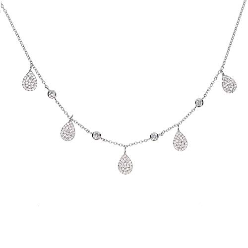 Collier en argent Sterling 925 micro pavé avec pendentif goutte d'eau haute joaillerie