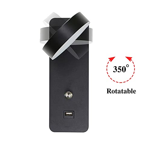 Aplique de pared LED con puerto de carga USB e interruptor integrado para pasillos 4