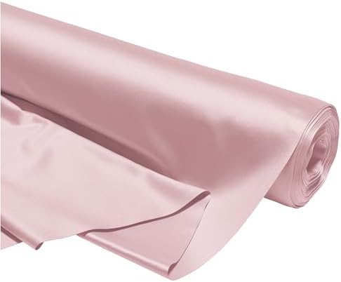 Encasa XO Silky Satin Fabric Material, Silk Cloth for DIY Crafts Baby Pink