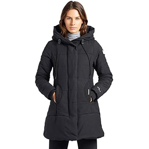 Abrigo de mujer Sherma con cordón en la capucha y detalles de punto Cover