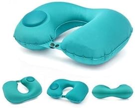 Automatic Push Button Inflatable Type Comfortable Travel Backpack Pillow U-Shaped Air Pillow for Outdoor Travelling and Picnic Neck Pillow Velvet Neck Pillow Finger (Pack of 1)