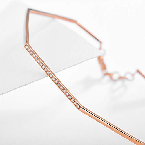 Daesar 18Ct Rose Gold Bracelets For Girls Geometry Round Diamond Womens Bracelet Charm Rose Gold #TOP3