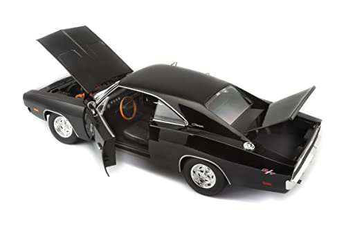Maisto 1969 Dodge Charger Modelo Die cast Negro miniatura 2