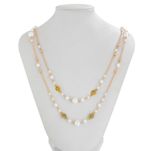 Long Pearl Necklaces for Women Dainty Beaded Long Necklace Strand Layered Necklace Statement Sweater Strand Chain Necklace Jewelry (Pearl D) by CJIAYUJEW - Used condition - Image 5