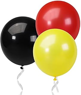 18-Inch Large Balloons Big Ballons-Black Yellow Red Latex Giant Round Helium Balloon Graduation Wedding Bridal Decorations Birthday Party Boy Baby Shower Decor 15pcs Lasting Surprise