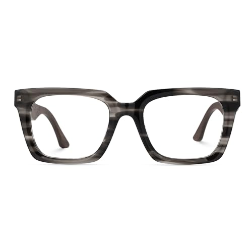 Zeelool Blue Light Glasses for Men Chic Square Eyeglasses with Spring Hinges Bluelight Blocking Eyewear Glasses JGX951394-01B, Medium, Two-tone