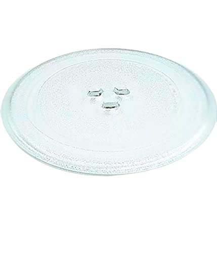 quailitas Microwave Plate - 255 mm Microwave Turntable Glass Tray w/ 3 Fixtures Scratch-Resistant Plate