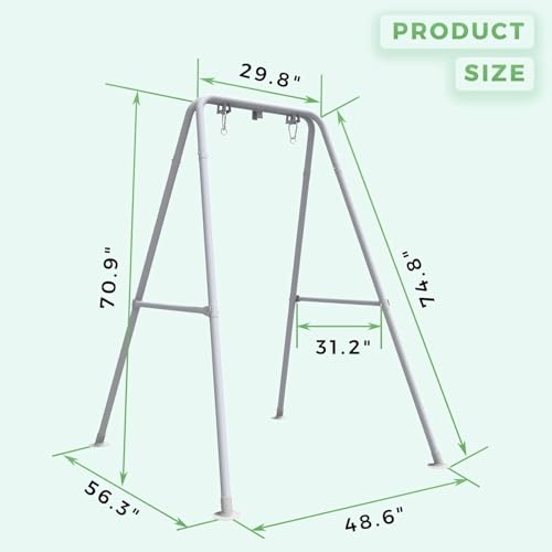 Zenzres Foldable Hammock Stand for Kids, Swing Chair Stand Max Load 150KG, Heavy Duty Indoor/Outdoor Hanging Chair Stand (M)