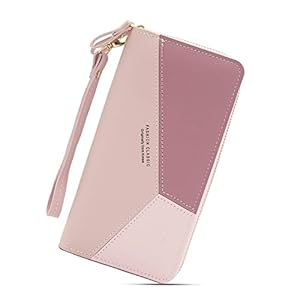 PALAY Women?s Long Wallet Tassel PU Leather Multi- Slots Girls Zipper Coin Large Purse (Double Pink)