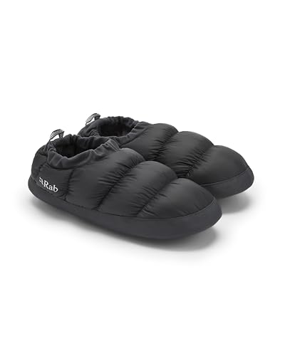 Rab Down Hut Slipper - Lightweight Insulated Down Booties for Skiing & Mountaineering - Black - Medium