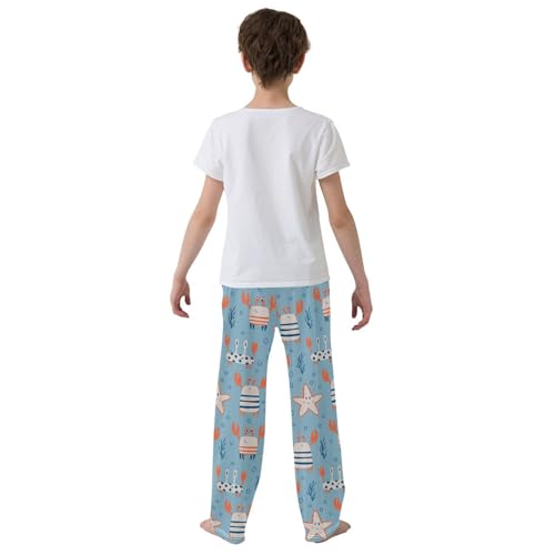 ZZKKO Funny Starfish Crabs Algae Boys Pants for Kids Jogger Pants with Pockets S-XL3