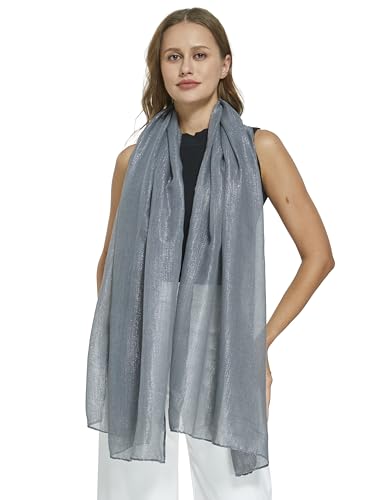 PANTONIGHT Women's Fashion Scarf Sparkling Evening Shawl Lightweight Wedding Shawl Head Scarf and Wraps for Party (2709)