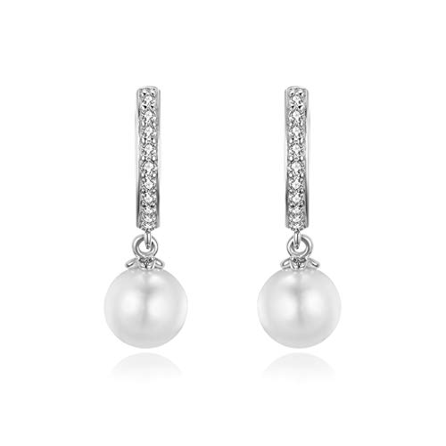 Boucles d'oreilles pour femmes en argent avec perles : idée cadeau d'anniversaire romantique