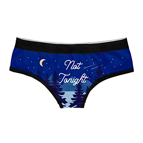 Crazy Dog T-Shirts Womens Not Tonight Panties Funny Saying Cute Bikini Brief Quote Graphic Underwear Perfect For Mom Blue M #TOP1