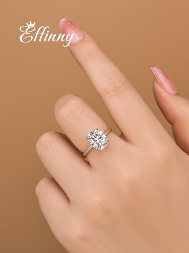 3.5ct Elongated Cushion Cut Moissanite Engagement Ring,Genuine D Color VVS1 Clarity,925 Sterling Silver Solitaire Promise Ring for Wedding,Daily,Travel,Party3