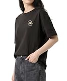 [コンバース] Tシャツ レディース 半袖 ロゴ 刺繍 ティーシャツ ゆったり 体型カバー シンプル カジュアル スミクロ M