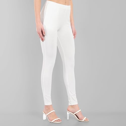 Image of ONE SKY Women Full Length Leggings | Cotton Modal Spandex Blend | High Waist Stretchable & Bio-Washed Fabric | Colour-Lock Technology | Comfortable Leggings for Women