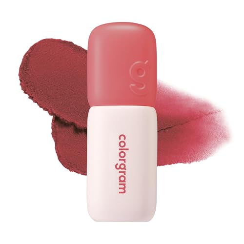 COLORGRAM NUDE BLUR TINT 05 VINTAGE RED | K-Beauty Makeup, Soft-Focus Matte Lip Stain, 2-in-1 Lip & Cheek