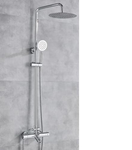 Ensemble de douche thermostatique noir mat avec mitigeur chic