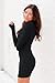 VICHYIE Women Dress Mock Neck Bodycon Ribbed Long Sleeve Fall Mini Black S