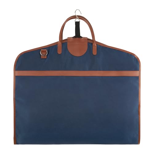 HUGH BUTLER - Kleidersack Anzug - Anzugtasche Herren und Männer - für 1-2 Anzüge, mit Schultergurt, Tasche mit Reißverschluss - Faltbare Reisetasche, Hemdentasche, Schutzhülle - Niles Braun-Blau